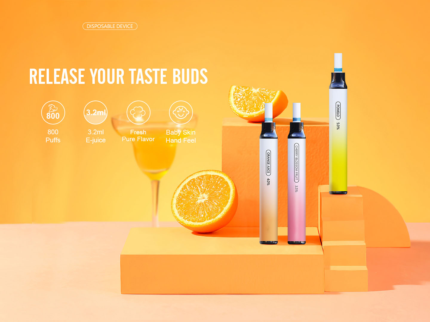800puffs ,3.5%nic, 3.2ml, 550mah disposable vape pen with filter tip
