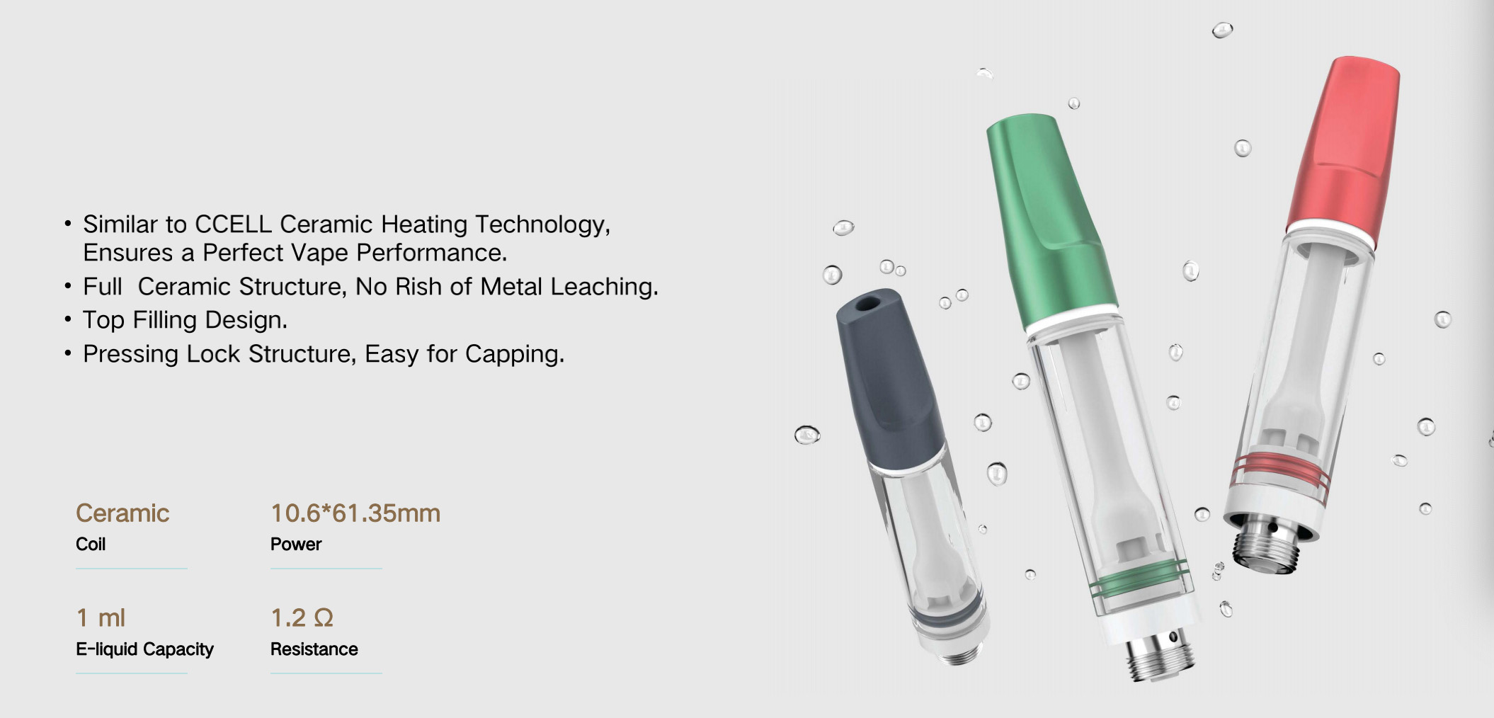 1ml, full ceramic Cartridge