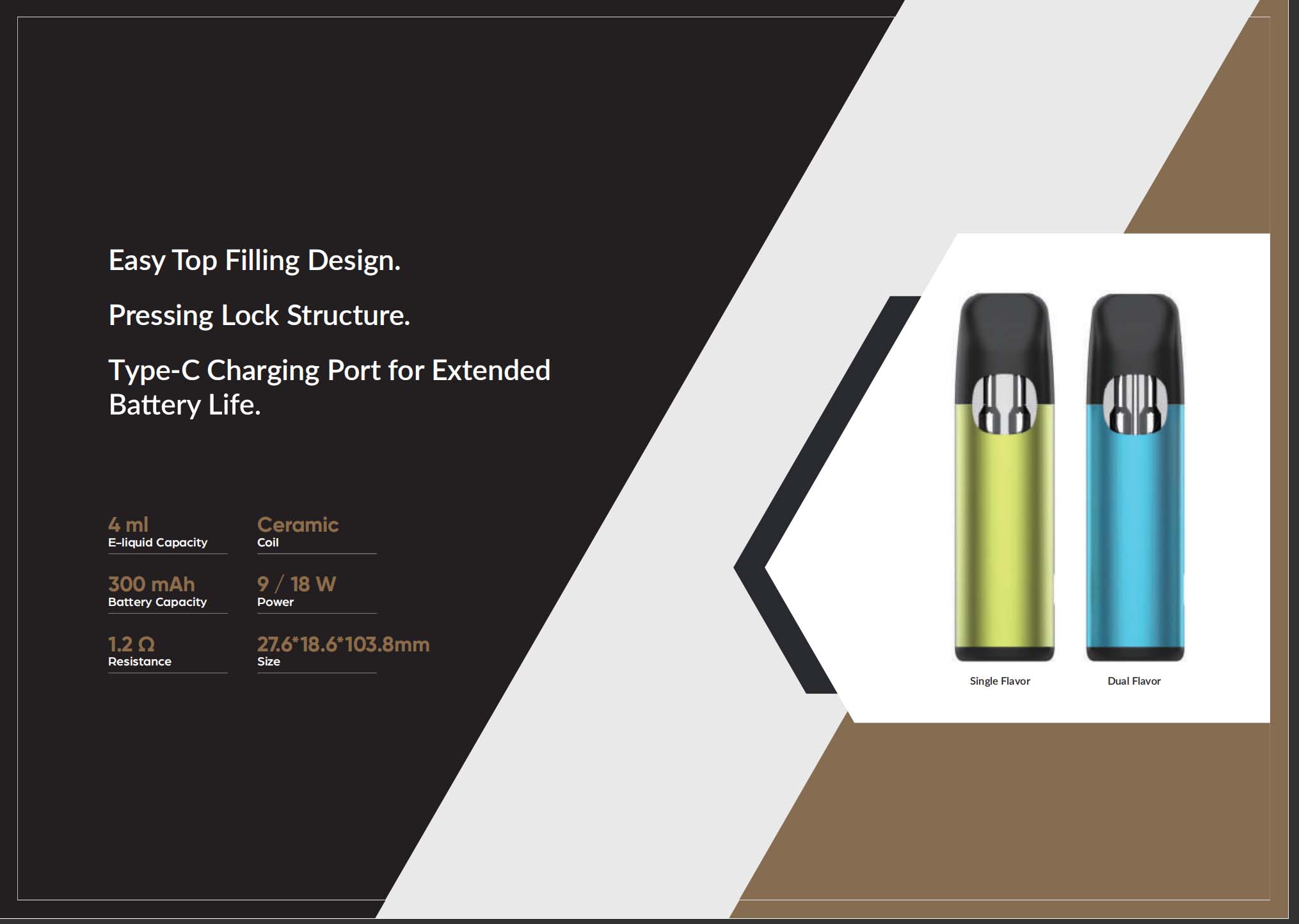 4ml ceramic coil 300mah single or dual oil disposable vape pen